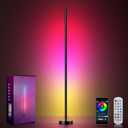 Smart RGBICW LED Corner Floor Lamp - 16 Million DIY Colors, 68+ Scenes, Music Sync, App & Remote Control, Color-Changing Ambient Lighting for Living Rooms, Bedrooms, and Gaming Rooms