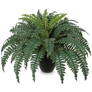 Hollyone Artificial Large Fern Boston Potted Plant for Outdoors & Indoor 25.5inch Faux Fake Fern Bush Plant in Pot for Patio Garden Farmhouse Windowsill Entrance Porch Office Living Room Home Decor