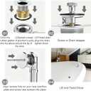 Universal All Metal Lift & Turn Black Bathtub Drain Kit with Fine/Coarse Thread Conversion Twist Trim Kit Assembly,Chrome Polished Tub Drain and Overflow Kit with 2-Hole Overflow Faceplate