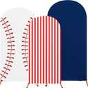 3 Set Baseball Theme Arch Backdrop Stand Covers Sport Background Arched Stretchy Fabric Backdrop Cover for Boys Birthday Baseball Party Decoration