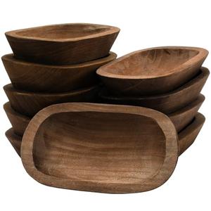 Generic 5 Pieces Wooden Dough Bowl for Decor Bulk Hand Carved Paulownia Wood Candle Making Rustic Wood Dough Bowls Decorative Bowl for Home Decor Candles Centerpiece Bowl, Medium, LP230816
