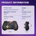 Koiiko Wireless Gaming Controller for Hall Effect Triggers Hall left & right rocker, Gamepad for ipad/iphone Android/PC/Switch/Streaming on PS3/PS4, Bluetooth, Pocket Size (Graffit Black)