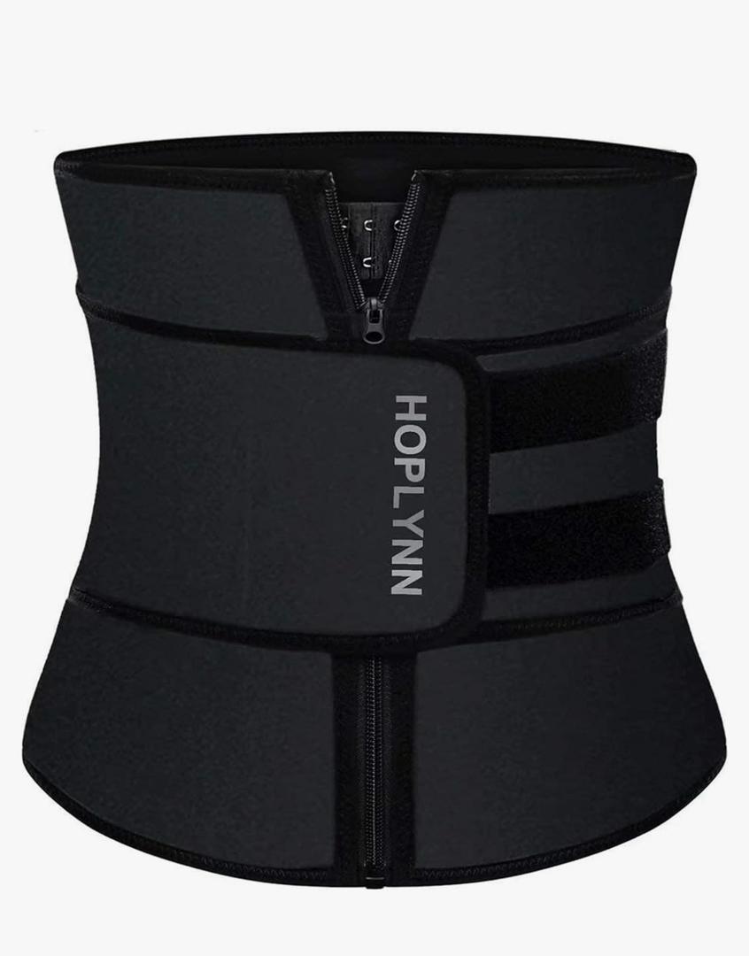 HOPLYNN Neoprene Sweat Waist Trainer Corset Trimmer Shaper Belt for Women Largem, Black  HOPLYNN Neoprene Sweat Waist Trainer Corset Trimmer Shaper Belt for Women Largem, Black