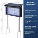 Solar Bug Zapper Outdoor, Mosquito Repellent Outdoor Patio, Waterproof Portable Fly Zapper, High Powerer 4500V Solar Mosquito Zappers for Home, Patio, Camping