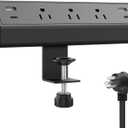 Desk Clamp Power Strip USB C,Desktop Mount Surge Protector,40W Fast Charging Station,2 PD 20W USB C Ports,3 Outlets,Desk Edge Power Strip for Home,Office,Fit 1.96" Tabletop Edge,ETL Listed (3 Outlets & 4 USB Ports, Black)