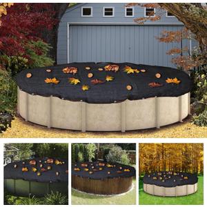 9 Ft Pool Leaf Net Cover for Inground Pools, Square Mesh Pool Cover for Round Pools, Swimming Pool Accessories for Pool, Multi-Function Sun Shade for Patio, Garden