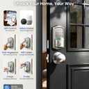 Veise VE027-K Built-in WiFi Smart Lock with 2 Knob, Fingerprint Keyless Entry Door Lock Handle Set for Front Door, App Remote Control, Electronic Digital Keypad Deadbolt, IP65 Waterproof, Satin Nickel