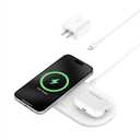 Belkin 2-in-1 Wireless Charging Pad w/ Qi2 15W + Additional USB-C Port - MagSafe-Compatible Charger, Charging Station for iPhone 16 & 15 Series, Samsung Galaxy S25 Series, AirPods, & More - White