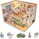 Flever Dollhouse Miniature DIY House Kit Creative Room with Furniture for Romantic Valentine's Gift(Because of Meeting You)