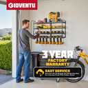 Power Tool Organizer Wall Mount With Charging Station , 4 Layer 6 Power Strip With 8 Drill Holder Power Tool Storage, Heavy Duty Metal Wall Mount Tool Organizer Rack