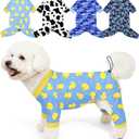 Bienbee Dog Pajamas, 4 Pack Dog Recovery Suit Shedding Suit Cute Soft Puppy Clothes Dogs Pjs Onesies Jammies Adjustable Breathable & Stretchy Clothes for Small Medium Large Dogs Girl Boy Puppy-Medium