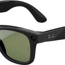 Ray-Ban Meta glasses, Wayfarer, Shiny Black / G15 Green, Regular (Renewed)