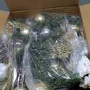 WBHome Pre-lit 9 Feet/108 Inch Christmas Garland, White & Gold Lighted Garland with 50 LED Lights for Indoor Outdoor Xmas Decor Holiday Decorations, Battery Operated (Batteries NOT Included)