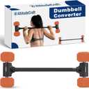 Dumbbell to Barbell Converter, Transform Dumbbells to Barbell Bar, Dumbbell Barbell Converter for Home Gym, Adjustable to 200 lb Capacity (Dumbbell Converter)