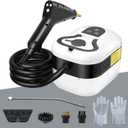 2500W Steam Cleaner for Home Use, 6-level Speed Adjustable Handle, 1.2L Handheld Car Steam Cleaner for Home Car Kitchen Furniture Floor, High Pressure Steam Machine with 4 Brush Heads White