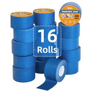 VANITURE Painters Tape 2 Inch Wide, 16 Rolls Blue Painters Tape Bulk, 2 Inches x 55 Yards Masking Tape for Wall Painting & Protects Surfaces | Easy Removal, Sharp Lines, Indoor/Outdoor Use