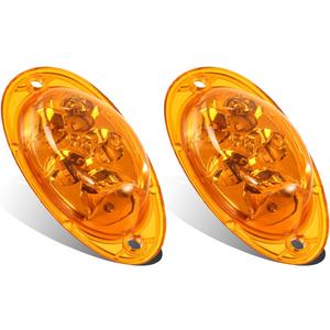 Partsam For Freightliner Cascadia Amber LED Side Marker Turn Signal Lights 5-2835-SMD Sealed Replacement for Freightliner Led Side of Cab Turn Marker/Parking Lights Clearance Lamps (Pack of 2)