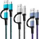 USB C to C Cable, 60W 3 Pack Fast Charging Cords 6ft QC & PD 2-in-1 USB-A/C to Type C Charger Cord Compatible with Samsung Galaxy S21 S10 S9 Note20, MacBook Pro 2020/2019