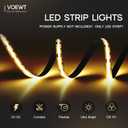 COB LED Strip Lights Daylight White 6000K,16.4ft 12V High CRI 95Ra+ Super Bright,Flexible Tape Lights for Bedroom,Mirror,Kitchen Cabinet, Living Room(Power Supply Not Included)