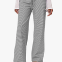 Forever 21 by Shein Women's Wide Leg Striped Pants Casual Drawstring Elastic Low Rise Pajama Pants Lounge Wear Trousers Medium