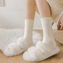 2 x Womens Cozy Crew Socks Winter Knit Thick Soft Casual Calf Socks for Girl 3 Pairs Size 5-10