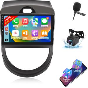 2+64G for KIA Soul 2010 2011 2012 2013 Android Car Stereo with Wireless Carplay and Android Auto - 9 Inch HD Touchscreen Radio with EQ DSP, GPS, WiFi, FM/RDS + AHD Rear View Camera