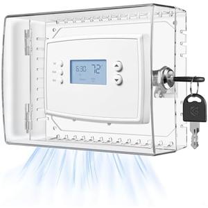 TRJ Thermostat Lock Box with Key, Large Thermostat Cover with Lock for Thermostat on Wall, AC Control Lock Box Cover with Key, Air Conditioner Lockbox Fits Thermostats 5" H x 6" W or Smaller