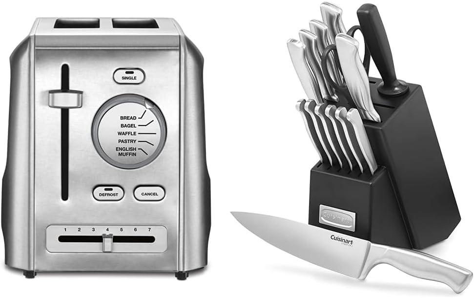 Cuisinart Toaster, Knife Set and Accessories Bundle (2 Slice Toaster)