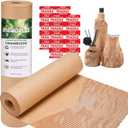 Neworld Honeycomb Packing Paper,15" x 131' Eco Friendly Bubble Cushioning Wrap for Moving,Products & Gifts Wrapping Paper,Recyclable Cushioning Packing Material With 20 Fragile Sticker Labels