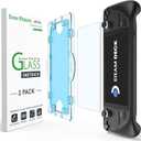 amFilm [2 Pack OneTouch Screen Protector Compatible with Steam Deck/Steam Deck OLED, Tempered Glass Designed for Steam Deck (7inch) 2021 & 2022 /Steam Deck OLED 2023 with Easy Installation Kit