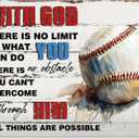 Motivational Baseball Wall Art Posters Watercolor Vintage Baseball Art, Inspirational Wall Decor for Teen Rooms and Men's Dens (12x16 Inches, Unframed)