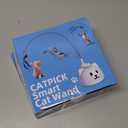 Interactive Cat Toys for Indoor Cats: Upgraded 360 Automatic Spin Flying Bird Feather Wand with Silicone Protected Rod Safe Play, Strong 8cm Suction Cup, USB-Rechargeable for Bored Kittens and Adult (White)