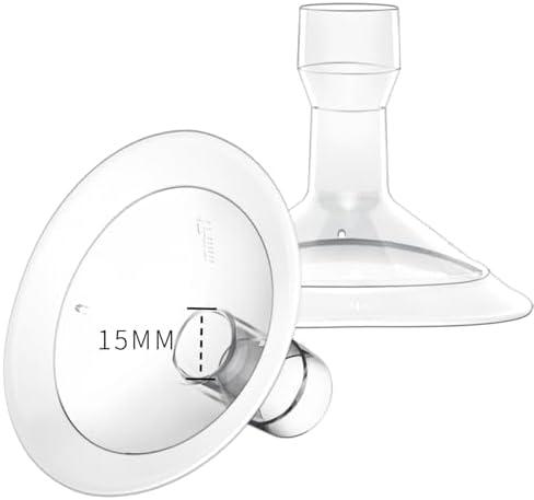 MOOMentaneous 15mm Oval Flanges Breast Pump Parts Compatible with Medela Breast Pumps PersonalFit, Maxflow, Freestyle Flex Swing Maxi Connector