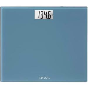 Taylor Digital Extra-Wide Extra High 500lb Capacity Bathroom Scale for Body Weight, Ultra Wide Platform, Digital Weighing Machine for People, Easy-to-Read, Slate Blue