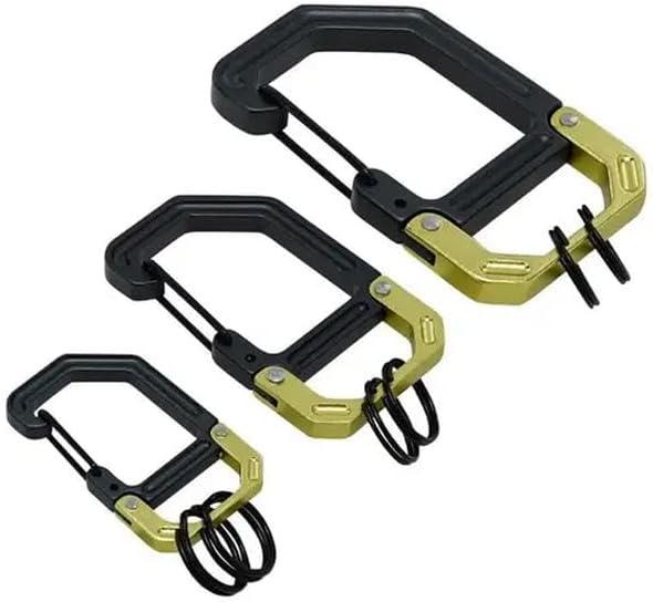 Hillman Fasteners 141082 Apex Aluminum Clip & Hook Carabiner Key Chain Black & Green - Pack of 3