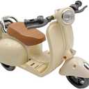 Scooter for Dolls Accessories, Cute Light-Up and Musical Seat with 360 Rotation, Cute Motorcycle for Dolls Perfect for Doll Collectors (White)