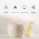 Easter Bunny Candle with Egg Jar and Lid, Easter Decorations Cute Rabbit Aromatherapy, Ceramic Egg Candles for Spring Home Decor, Long Buring Scented Soy Candle Gift for Friends, Yellow (Set of 1)