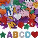 Foam Letters Stickers, 10 Colors Glitter Foam Letters Stickers Self-Adhesive A-Z Alphabet Sticker Craft Supplies Sticker for School Project Party Decorations