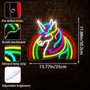 Unicorn Neon Sign for Wall Decor Dimmable Rainbow Unicorn LED Neon Light for Girls Room Decor Colorful Anime Signs for Kids Room Bedroom Party Birthday Gifts for Girls Kids Size 13.8 * 11.9in(P041) (Animal)