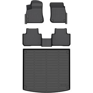 AIPOIL Floor Mats & Cargo Liner Set for 2020-2025 Porsche Cayenne All Weather Protection TPE Anti-Slip Automotive Full Set Custom Car Mats Accessories - Black