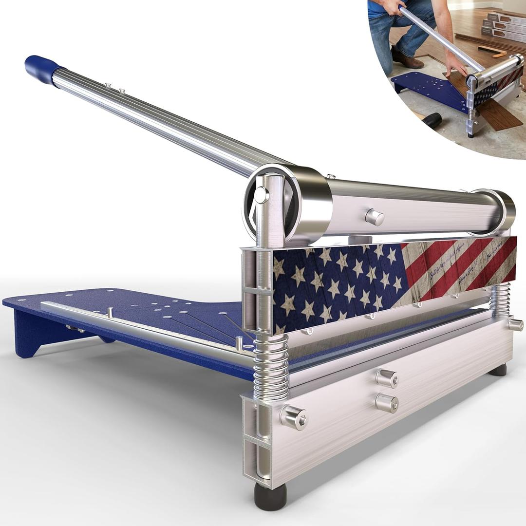 13" Manual Flooring Cutter for Vinyl Plank (LVP/LVT), SPC & Laminate, 0-45 Angle Cuts, Tungsten Steel Blade, Heavy-Duty Aluminum Frame, Dust-Free Quiet Tool for Installers & Home Renovation