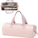NISHEL Hair Tools Travel Carrying Bag, Portable Hair Air Wrap Dryer Case, Hair Dryer/Curling Iron/Airstraight Attachment Organizer, Pink