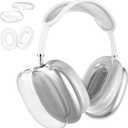 for AirPods Max Case Clear,with Earpad Case Cover/Ear Cups Skin,Soft TPU Protector for Airpods Max Cover,Anti-Scratch No-YellowTransparent Protective AirPod Max Accessories-Clear