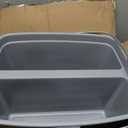 Rubbermaid Commercial Products Double Pail Plastic Bucket for Cleaning Easy to Carry 19 Quart Gray Cleaning Caddy Supplies Organizer with Handle for Bathroom/Kitchen