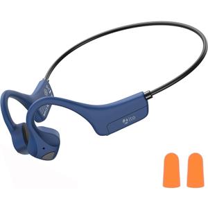 Open Ear Bone Conduction Headphones - Bluetooth 5.0 Headset, IP65 Waterproof Earphones, Type-C Charging, Long Battery Life, 25g Lightweight Navy Blue