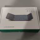 Samsers Foldable Bluetooth Keyboard with Touchpad, Full-Size Wireless Folding Keyboard with Backlight, Portable Travel Keyboards for iOS Android Windows Mac OS, Support 3 Device(BT5.1 x 3), Gray