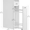 VASAGLE Small Bathroom Storage Cabinet, with Slide Out Drawers，Cloud White, 15.7 x 7 x 27.5 Inches