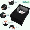 Pack N Play Blackout Cover, Hiaksedt Crib Canopy Cover for Pack and Play, Breathable Blackout Tent for Travel Crib, Portable Stretchy Netting Cover for Indoor Outdoor Travel Playard