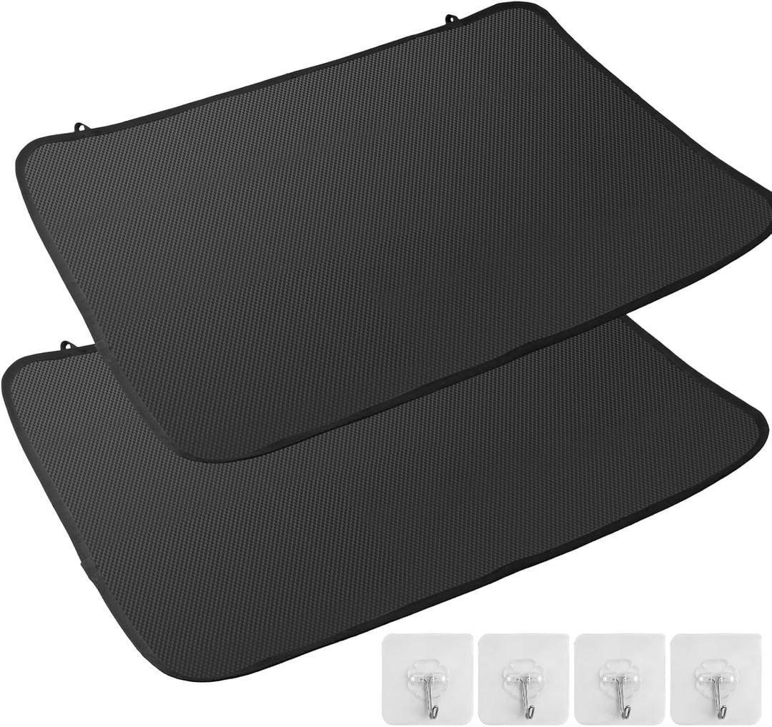 FUNYKICH 2PCS Black Silicone Rectangular Stove Top Covers for Electric Stove, 21x29.5 inch Glass Cooktop Protector, Fireproof & Waterproof, Prevent Scratches, Expands Usable Space