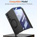 for Samsung Galaxy Z Trifold Case with Rotating Ring Holder Stand, Built in Glass Screen Protector Kickstand All-Round Edge Protection Scratch-Resistant Slim Phone Case for Z Trifold Black